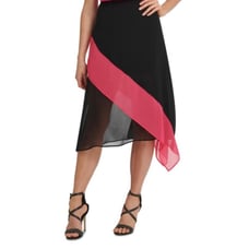 DKNY Color Block Asymmetrical Skirt