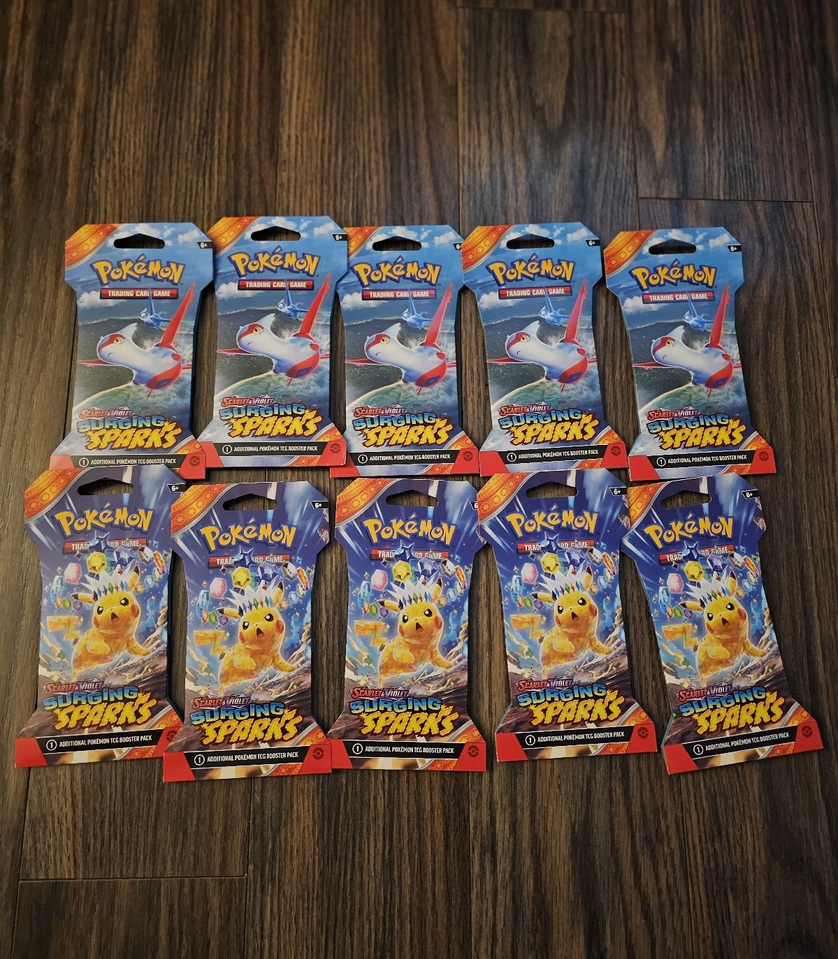 10 Pokemon Surging Sparks sleeved booster packs