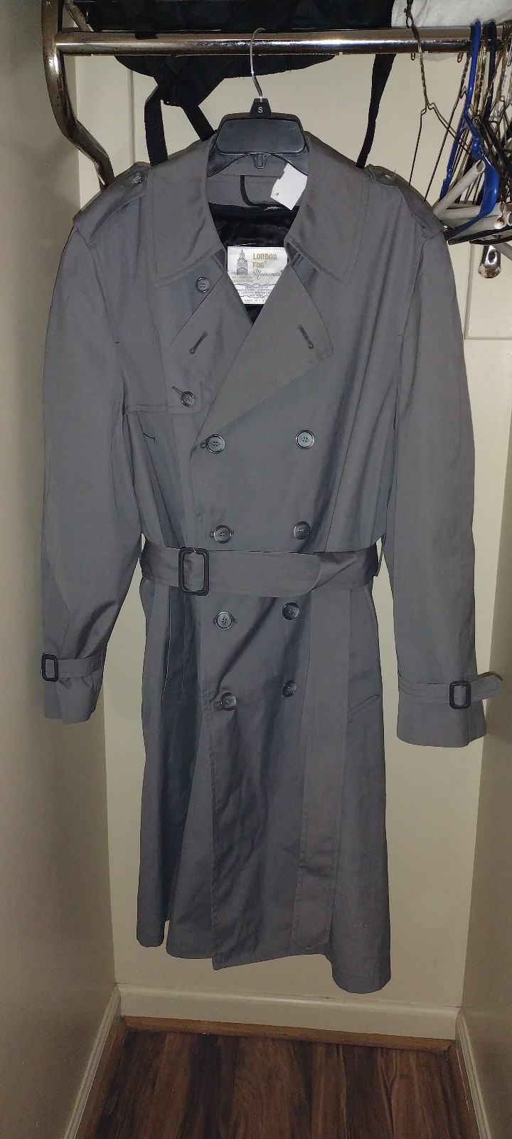 London Fog Button Closure Double Breasted Lined Trenchcoat Women's Size 44 Grey