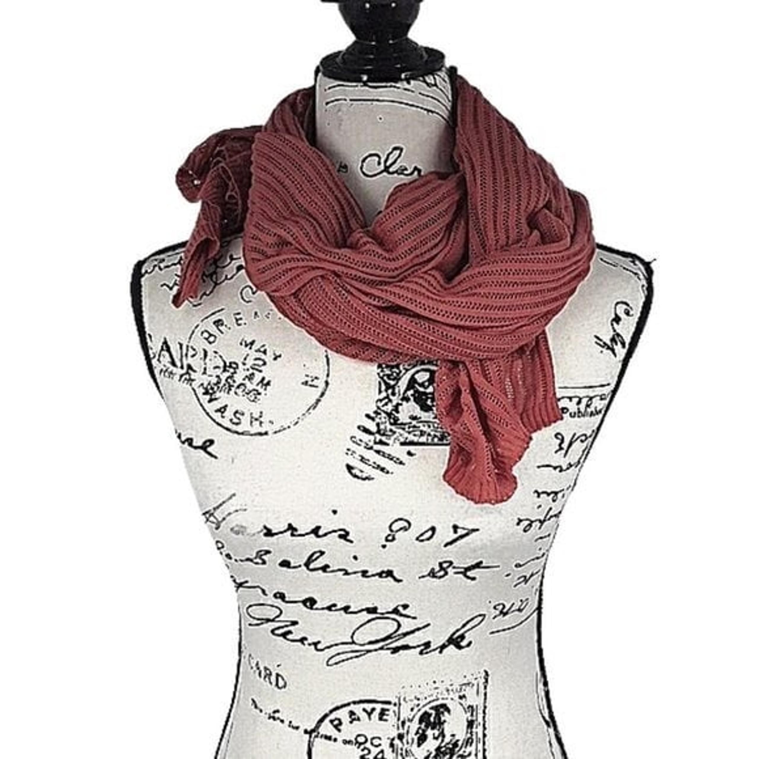 A NEW DAY Womens Light Red Pink Scarf Drape Wrap One Size Knit Scarf