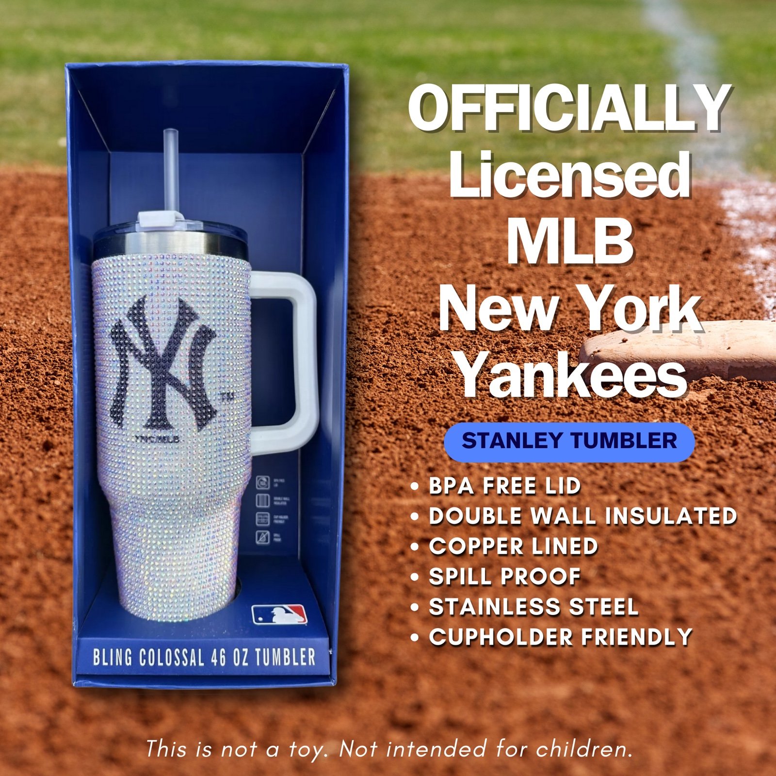 MLB New York Yankees Bling Colossal 46 oz Tumbler Stanley Mug with Handle
