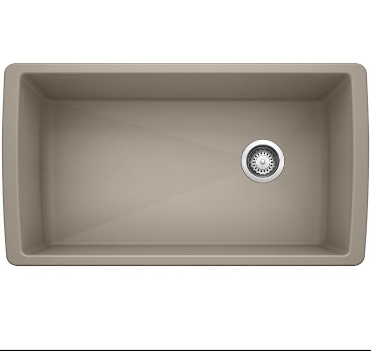 BLANCO 441765 Diamond Silgranit Super Single Undermount Sink 33.5x18.5 - Truffle