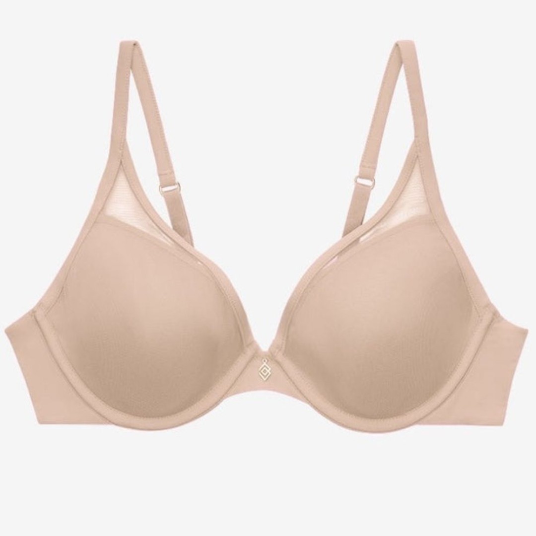 THIRD LOVE | 24/7 CLASSIC UPLIFT PLUNGE BRA Smooth Taupe Nude - 32C - Like New