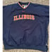 Vintage Nike Illinois Windbreaker Pullover Center Swoosh Logo Navy Size XL