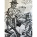 Jim Daly Original Framed Sketch | Vintage Artwork | Racing Scene | 20 x 15