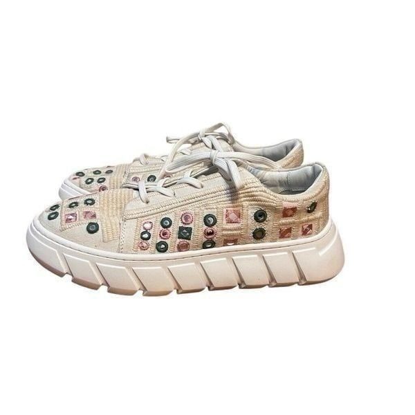 Free People Catch Me If You Can Womens Mirror Combo Crochet Sneakers Sz 41/ 10.5