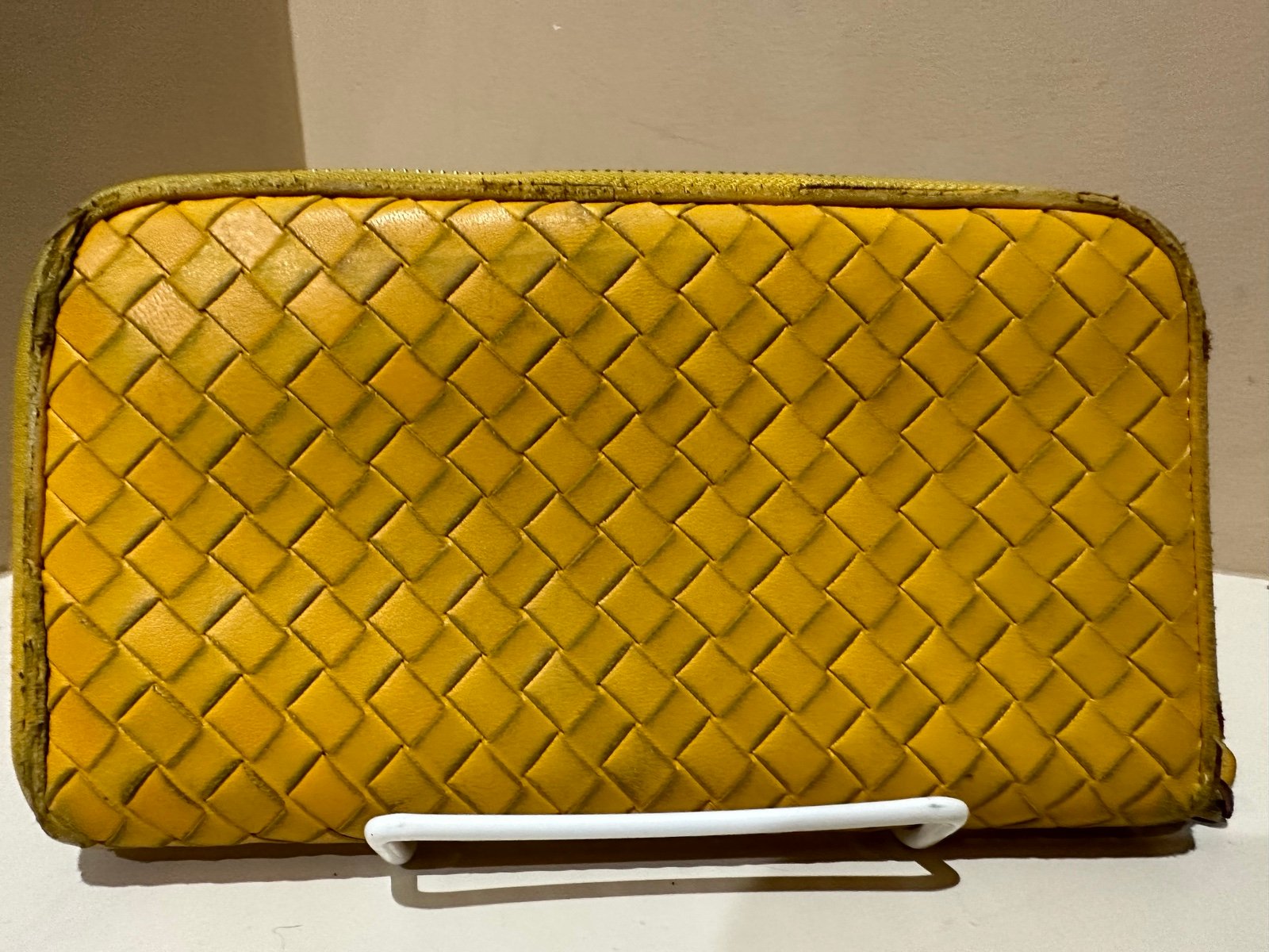 Bottega Veneta Yellow Leather Long Wallet