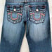 True Religion dark blue denim rainbow joey jeans women's size 25
