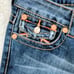 True Religion dark blue denim rainbow joey jeans women's size 25