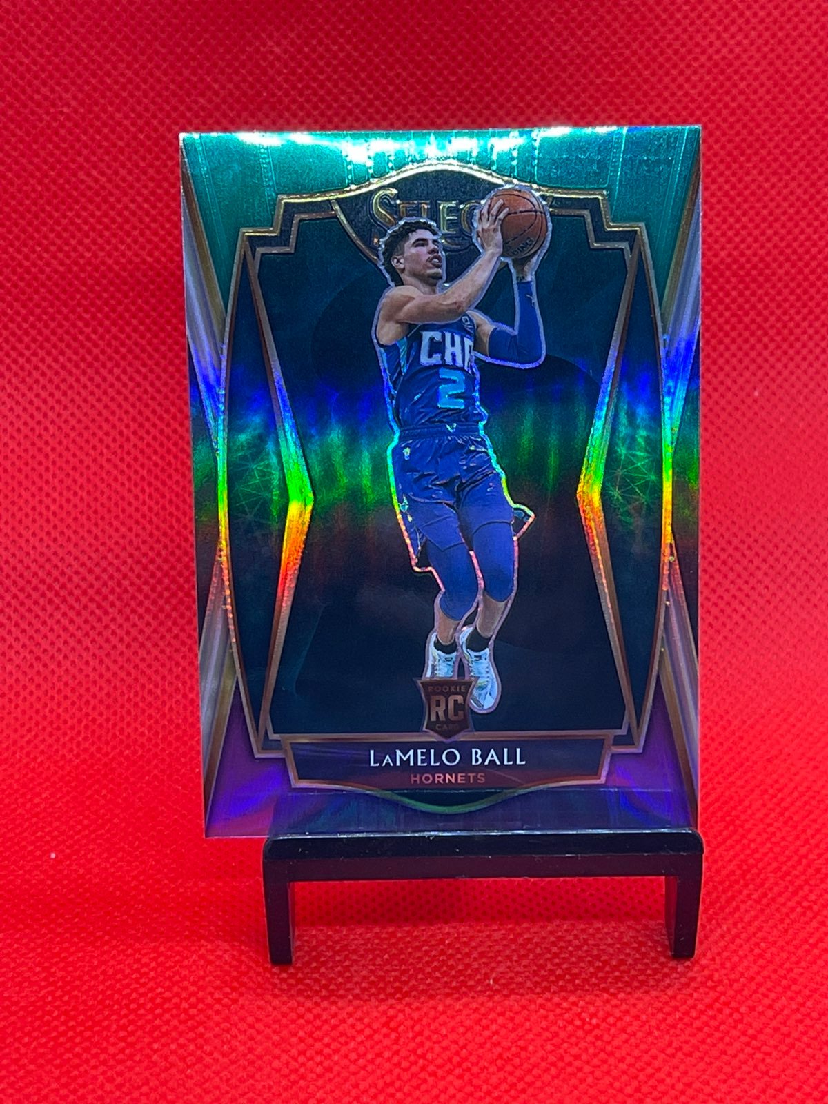 Lamelo ball select hobby rookie premier level ssp purple and green