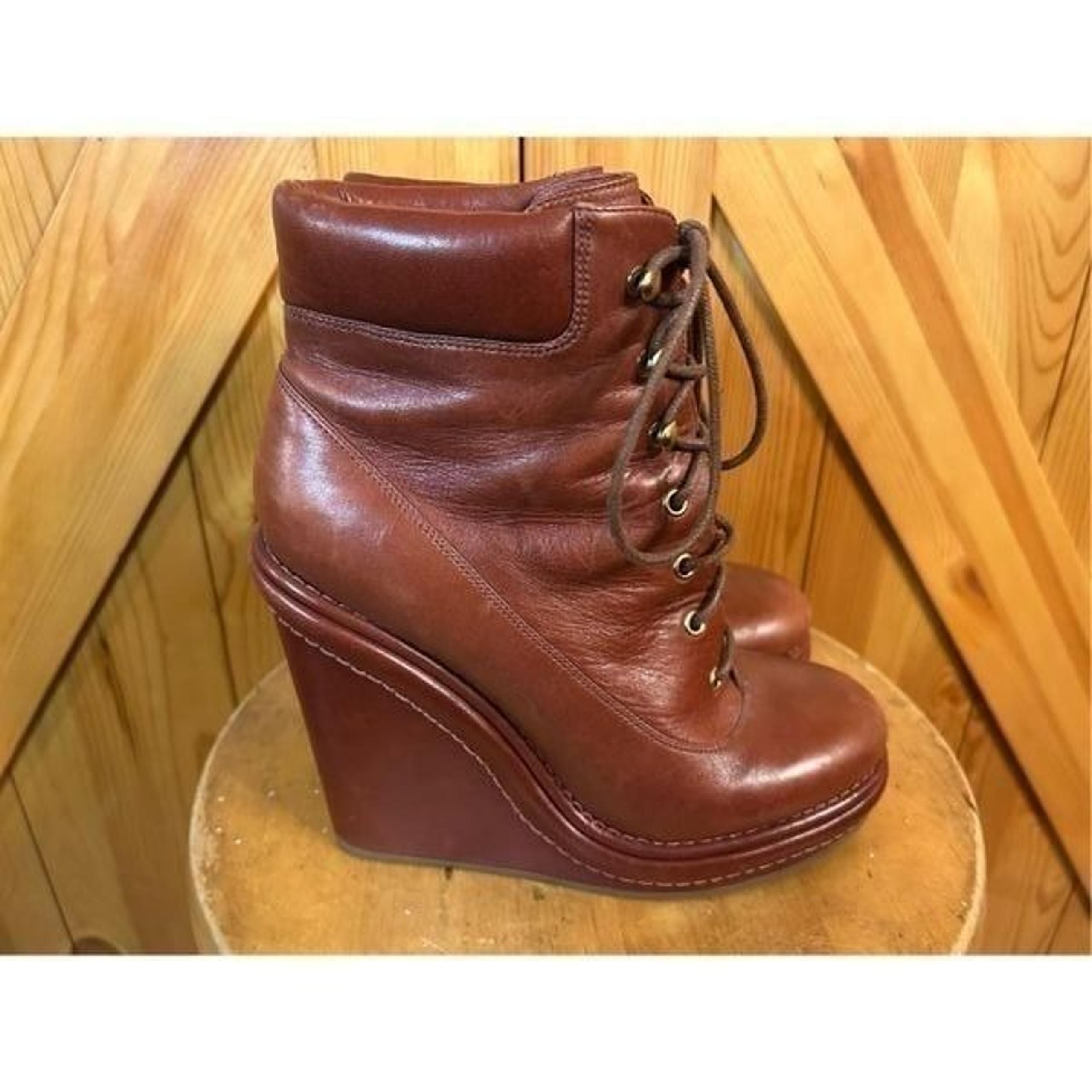 Marc by Marc Jacobs ankle boots Red brown Leather Wedge platform Size 39 US 9