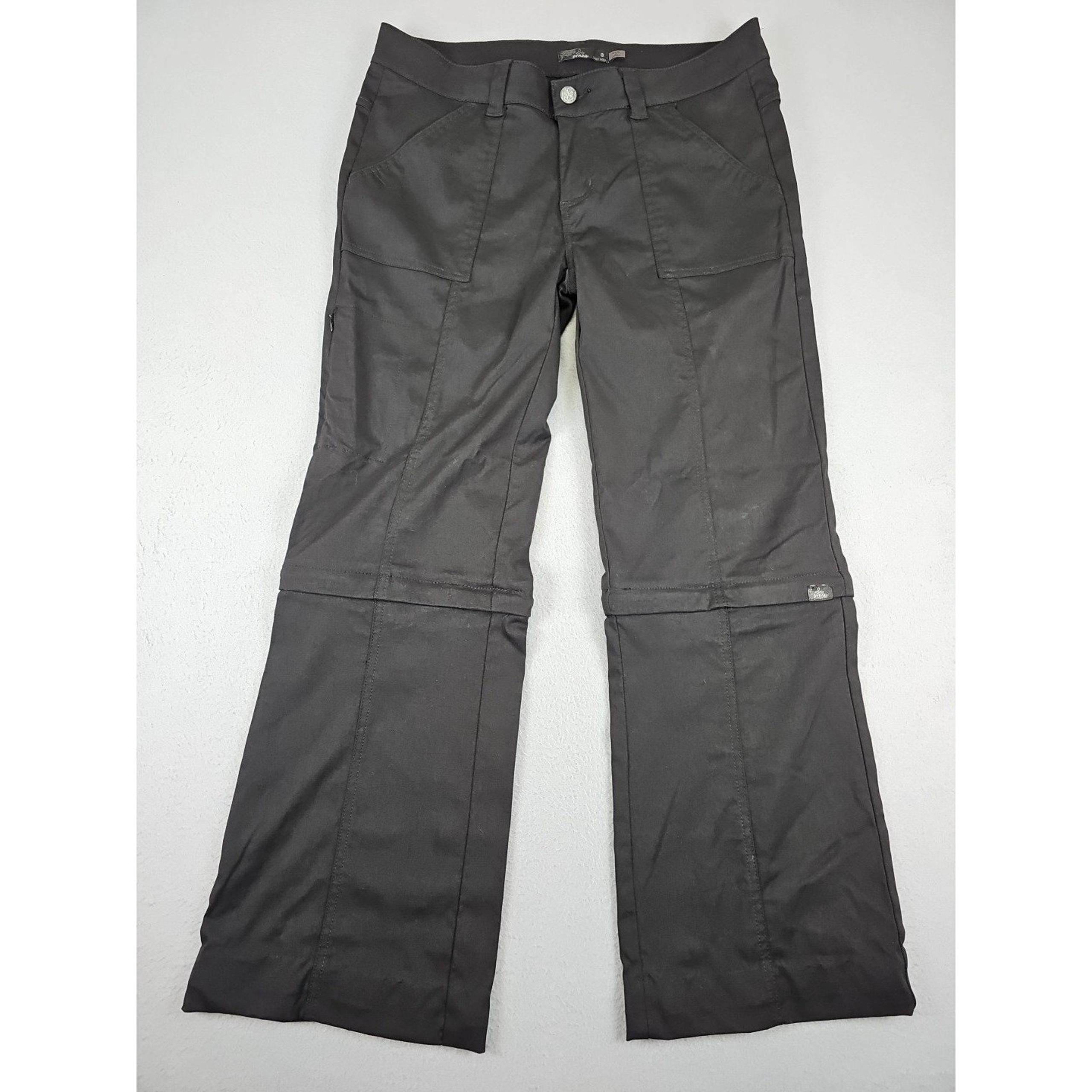 Prana Women's 8 Short Black Zip Convertible Capri Straight Hiking Stretch