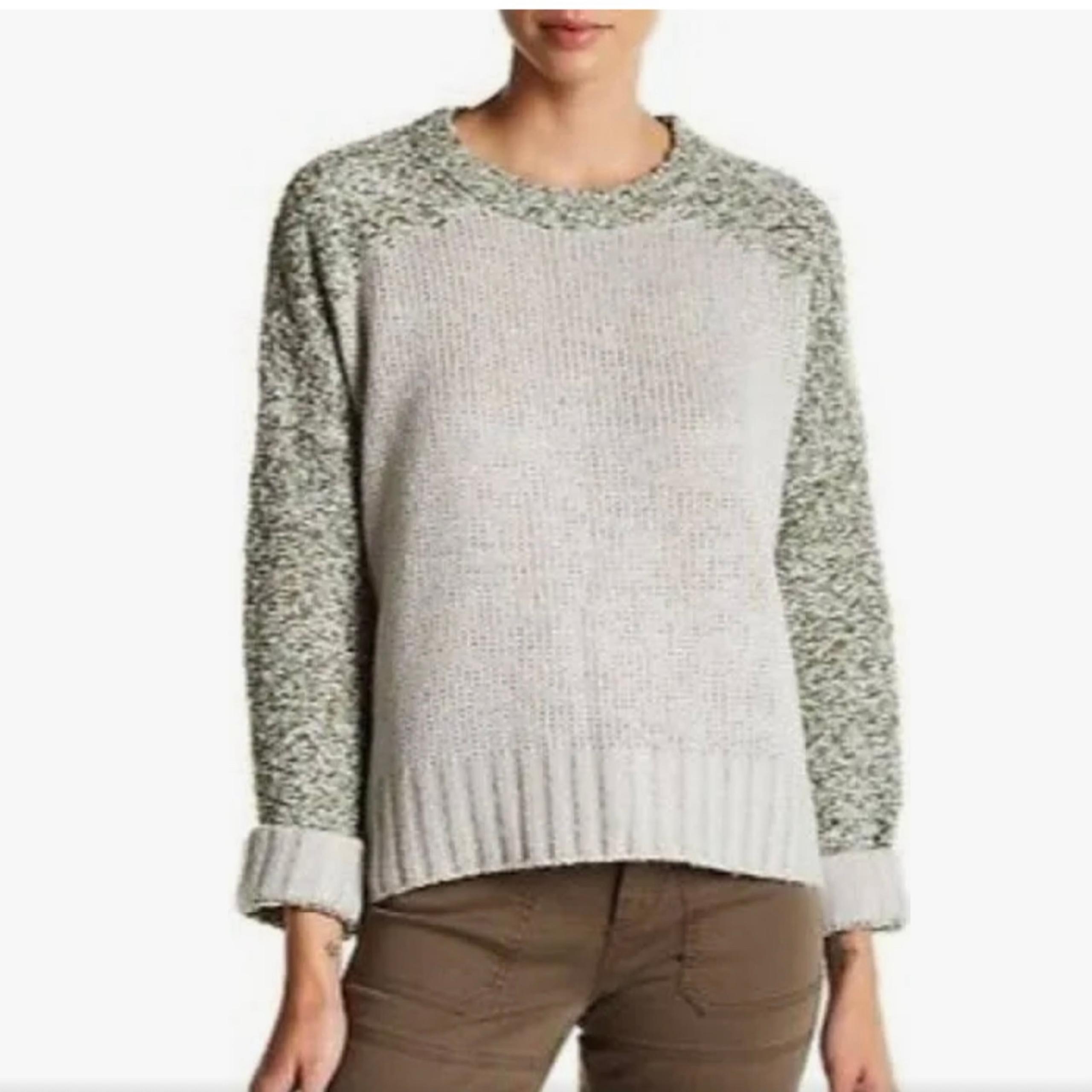 John + Jenn Gray Mixed Knit Mohair Blend Sweater Misses size L