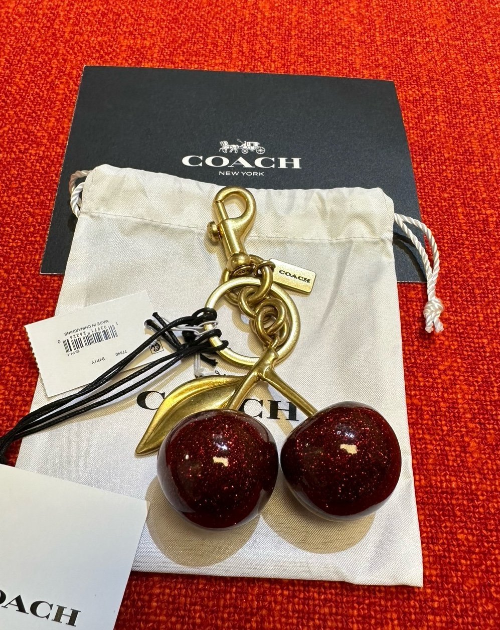 NWT Coach cherry Bag charm