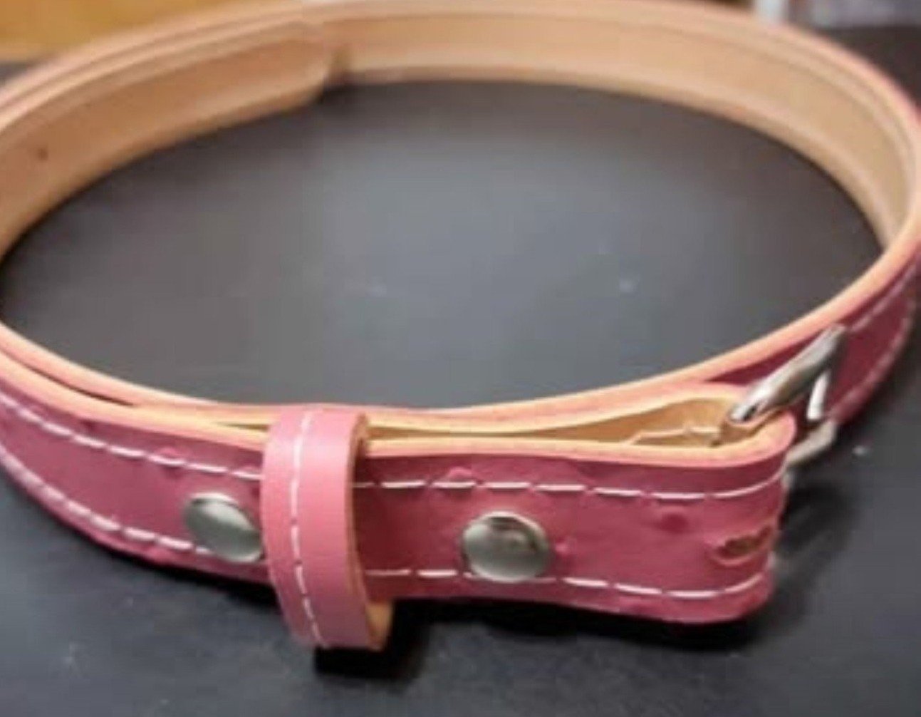Hand-made leather belt 33- 37 inches in length dress belt for women