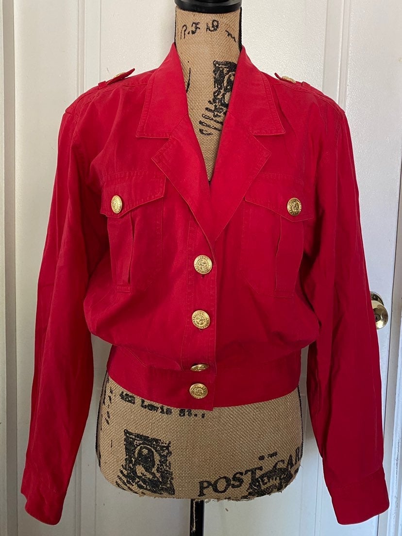 Vintage SK & company bomber red jacket