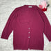MARGARET HOWELL Wine Red V-Neck Cardigan 7/8 Sleeve