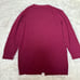 MARGARET HOWELL Wine Red V-Neck Cardigan 7/8 Sleeve
