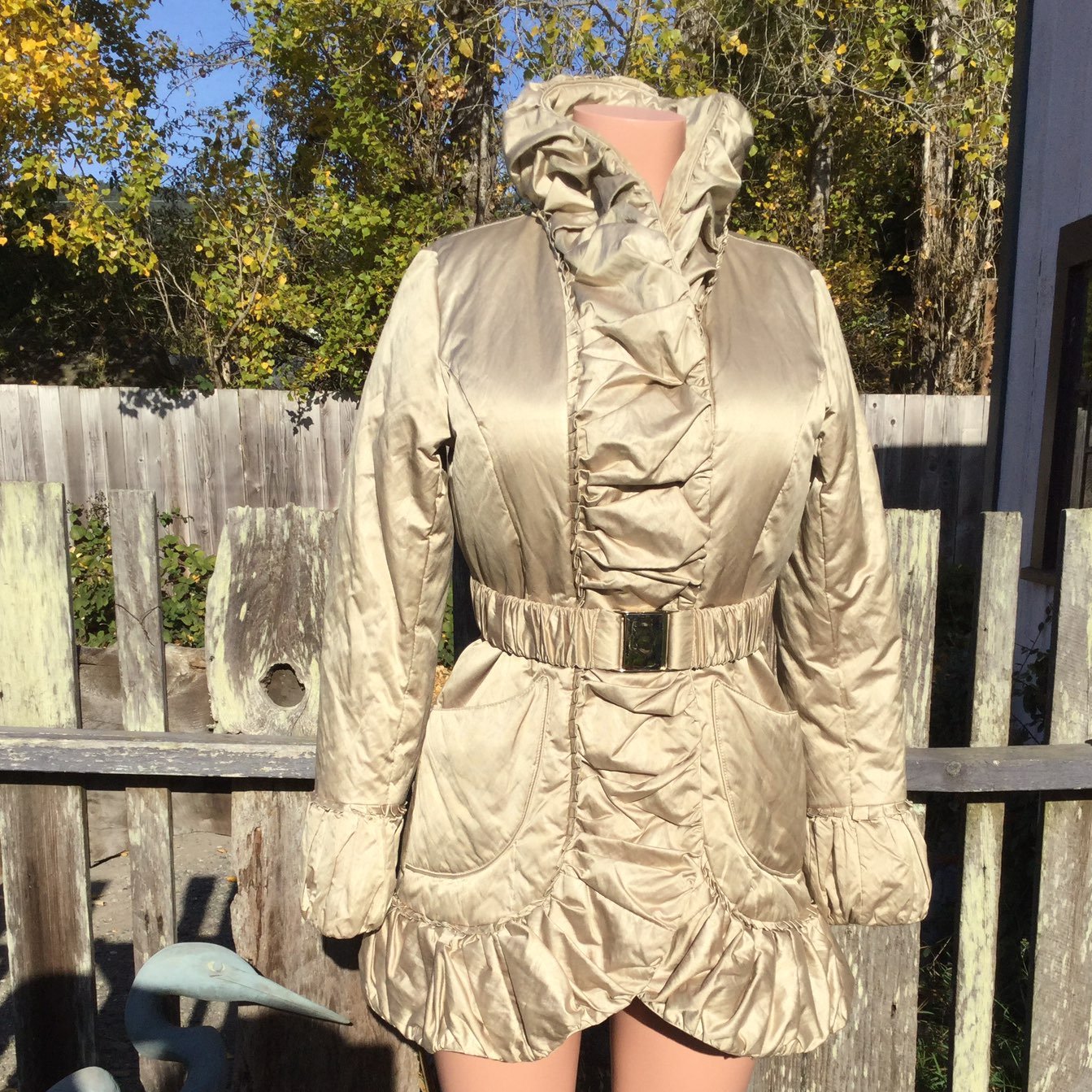 Laundry by Design Gold Down Ruffle Coat