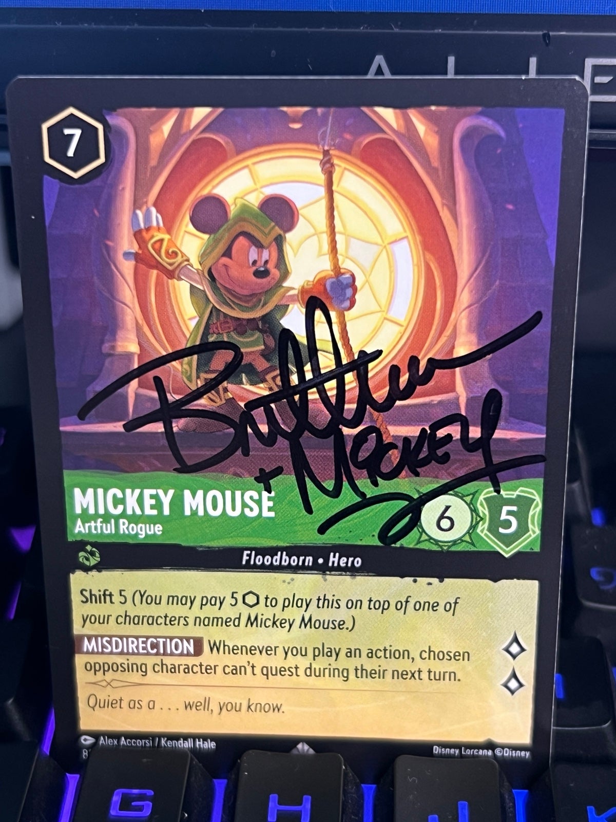 Disney Lorcana Super Rare Mickey Mouse signed by Bret Iwan 1/1