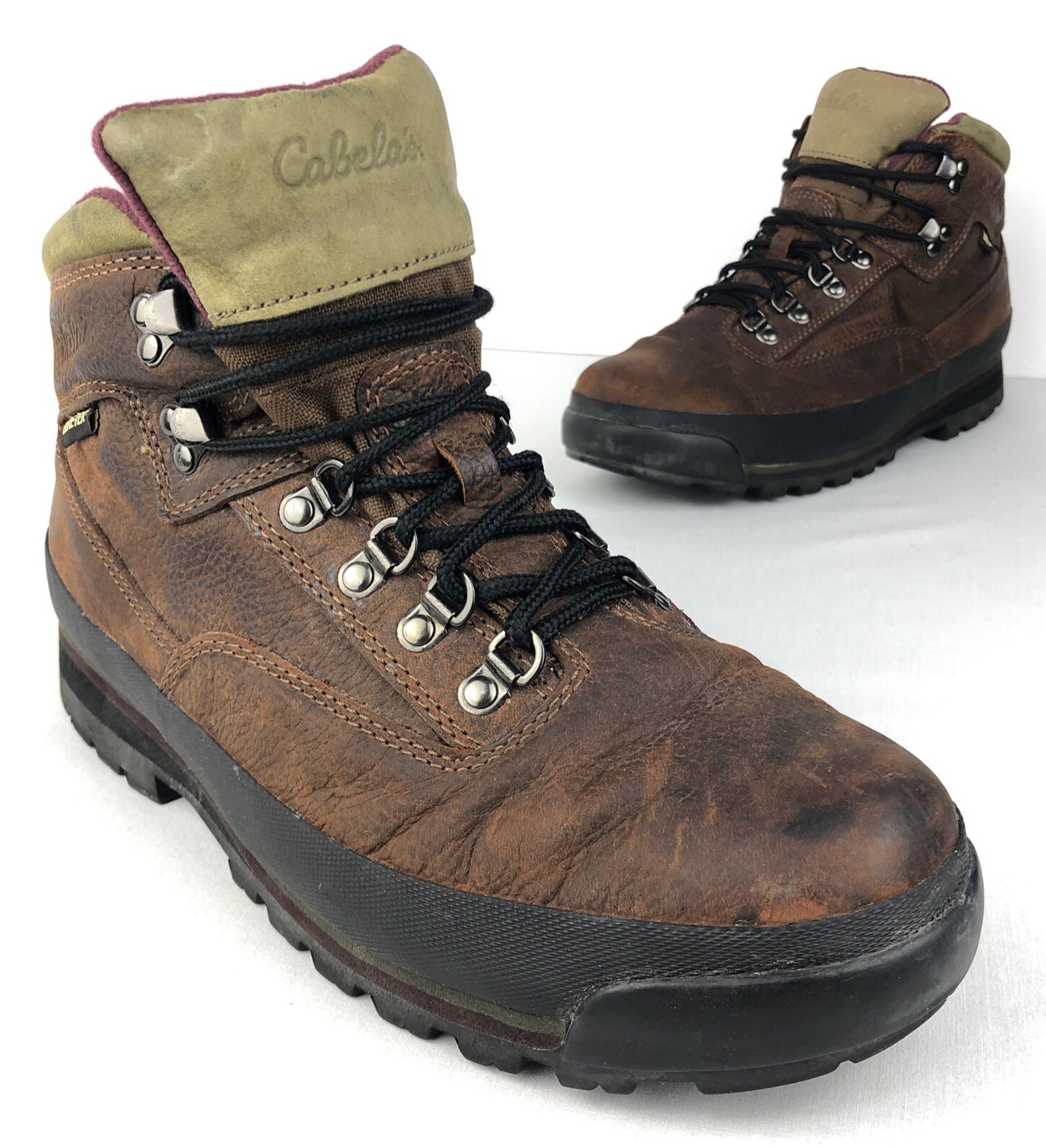 Cabelas Men’s Hiking Boots Size 10.5 EE Mid Goretex Waterproof Leather Brown GUC