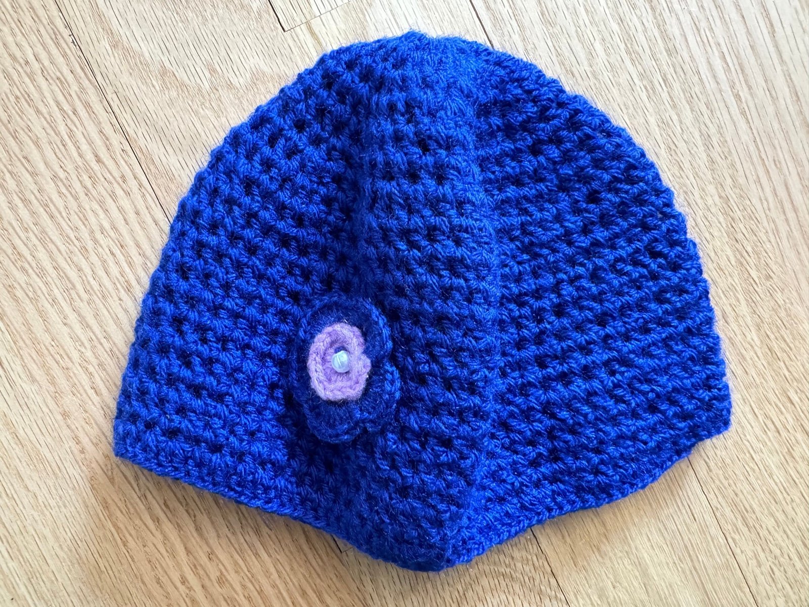 Handmade Blue hat for baby 1-3 years