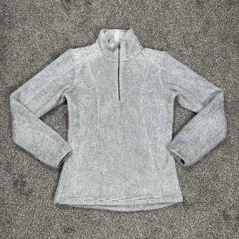 Kuhl Womens Small Grey Deep Pile Fleece Quarter-Zip Pullover Jacket Sweater