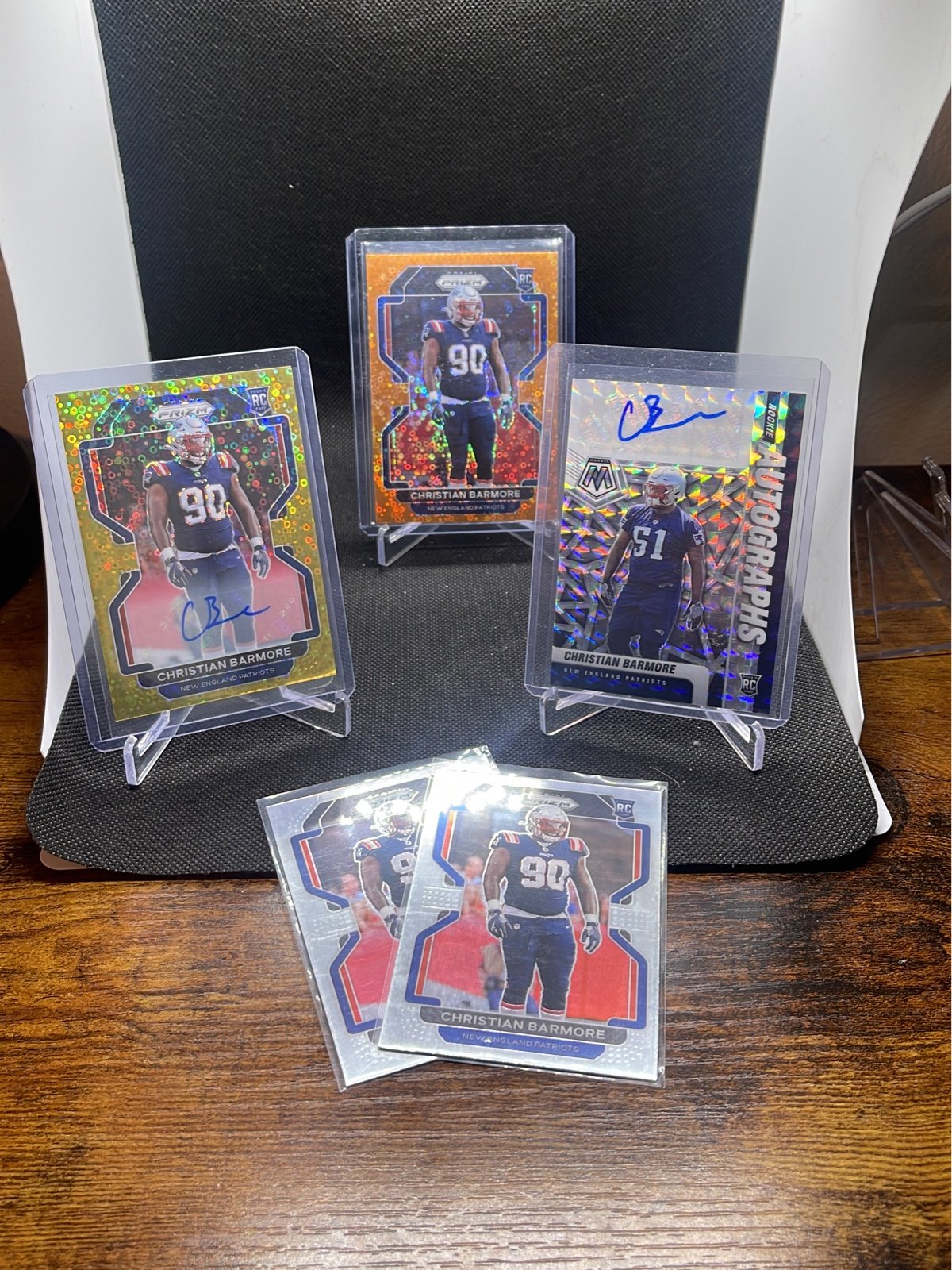 2021 New England Patriots Christian Barmore Rookie Auto Lot! Gold /10! Prizm!