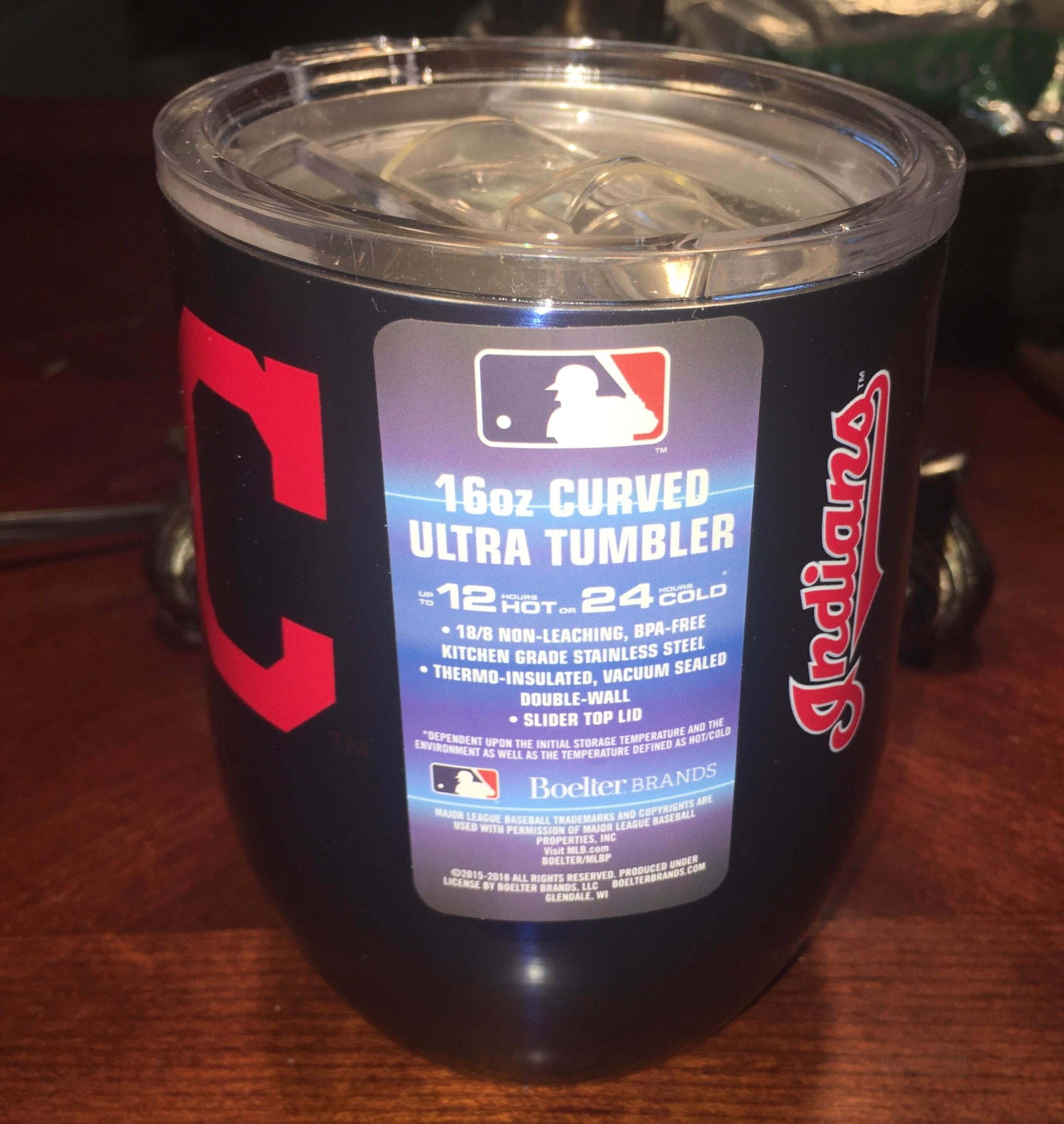 NEW MLB Cleveland Indians 16 oz Curved Ultra Tumbler