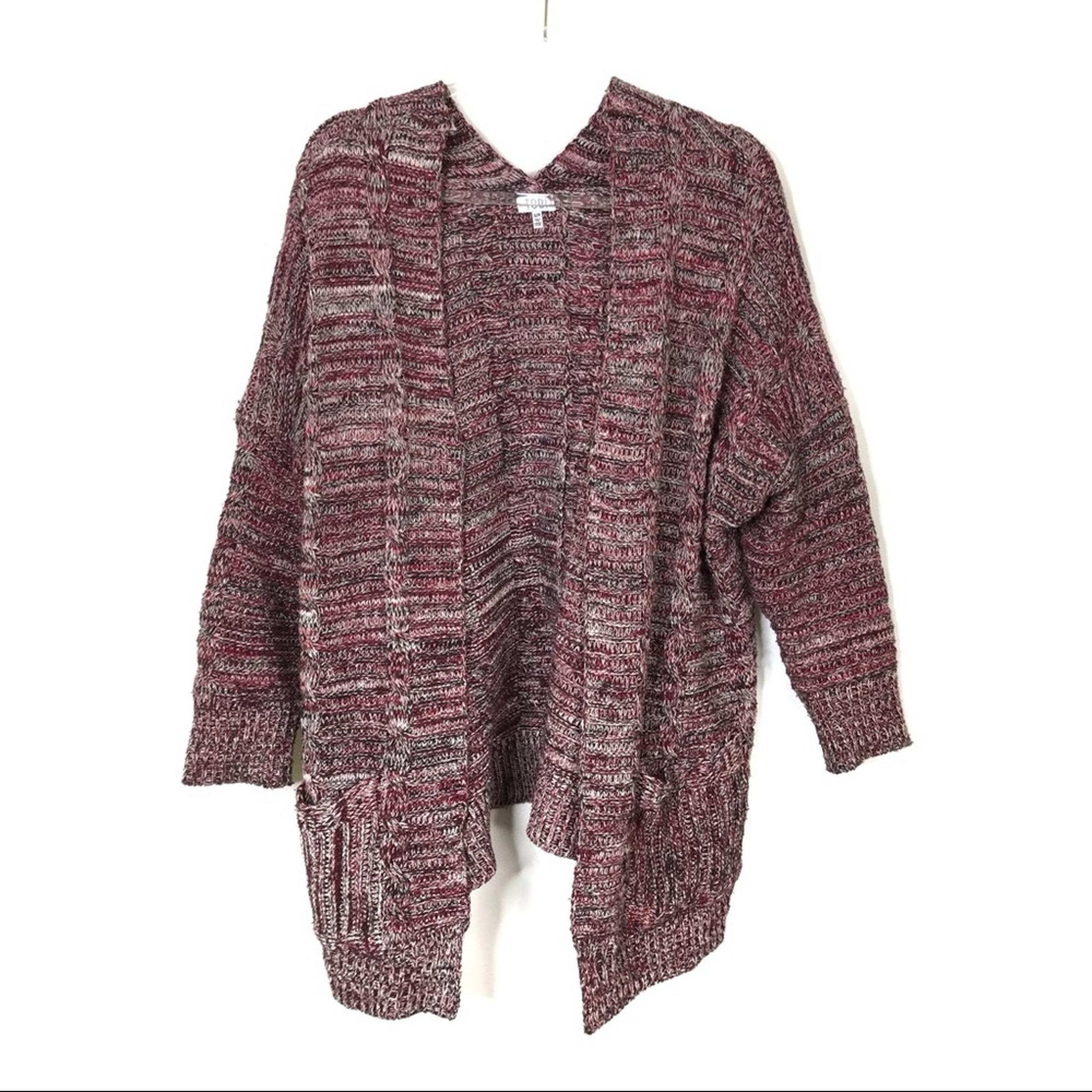 Tobi | Pink Black Marled Cardigan Sweater