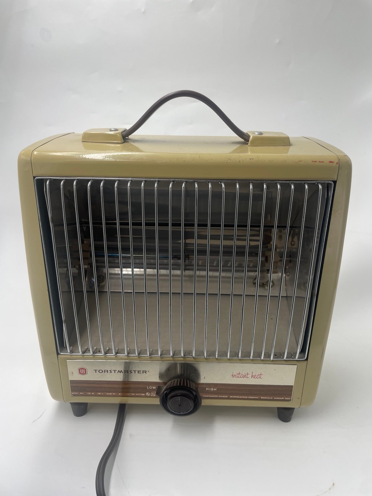 RARE VINTAGE RETRO TOASTMASTER SPACE HEATER 1320W MODEL 9b1 1960s Works