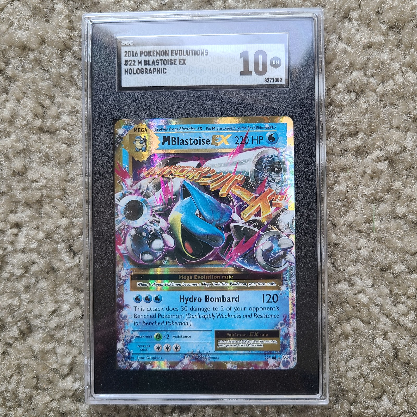 Pokemon 2016 Evolutions #22 M Blastoise EX Holo PSA 10