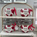 (4) Rae Dunn PEPPERMINT WISHES Coffee Mugs Allside White with Chubby Shape
