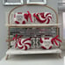 (4) Rae Dunn PEPPERMINT WISHES Coffee Mugs Allside White with Chubby Shape