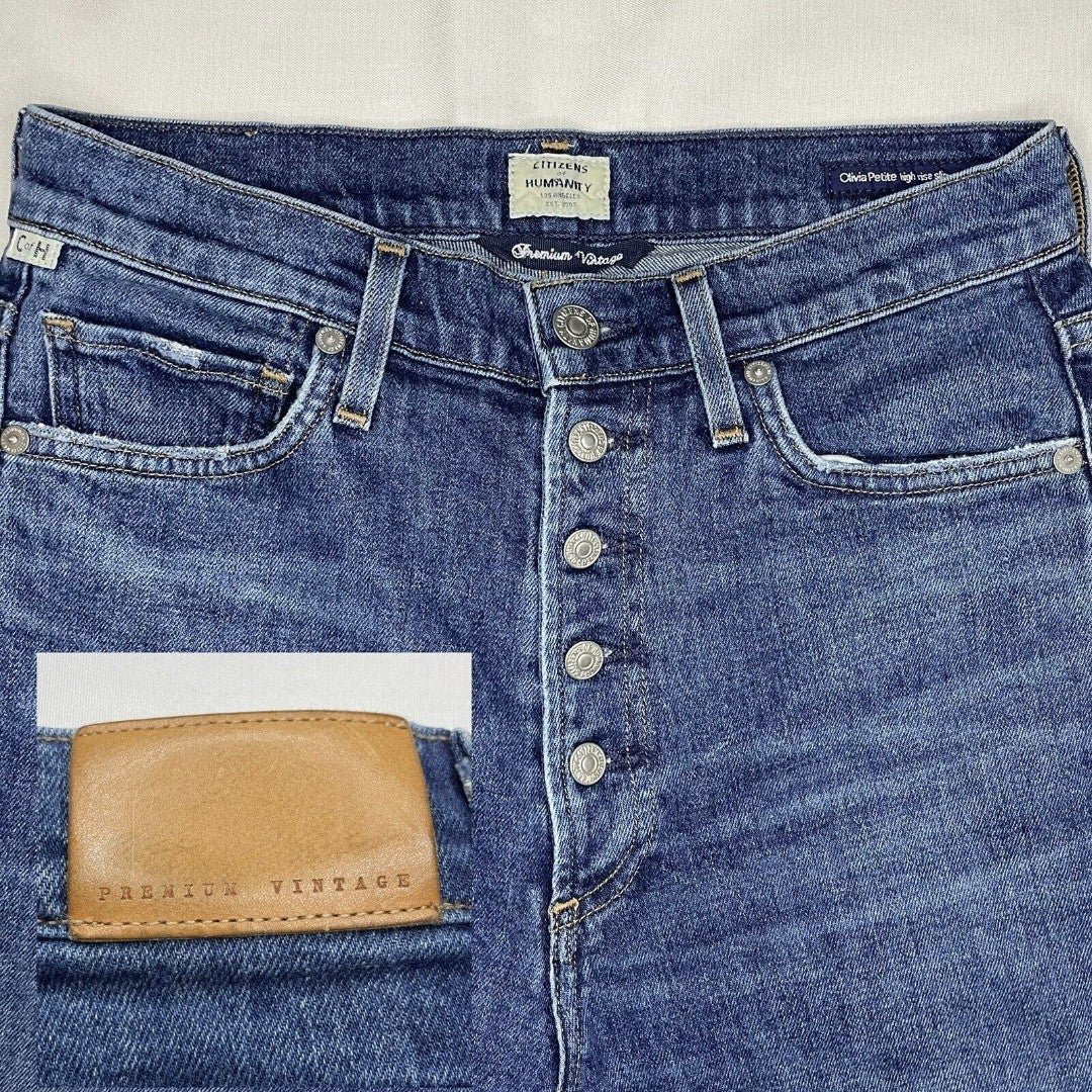 Citizens of Humanity Premium Exposed Fly Olivia High Rise Slim Ankle Jeans Sz 26