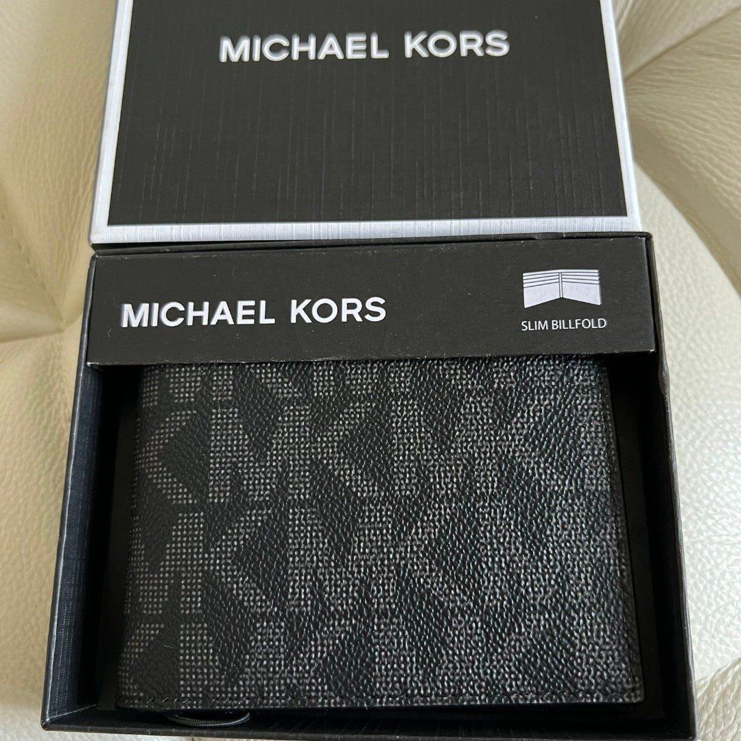 Michael Kors MK Men's Black Leather Jet Set Bifold Wallet