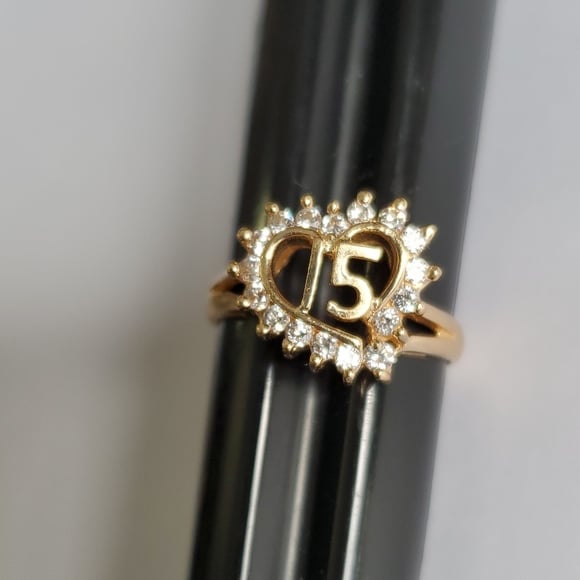 14K Gold Heart 15 Ring