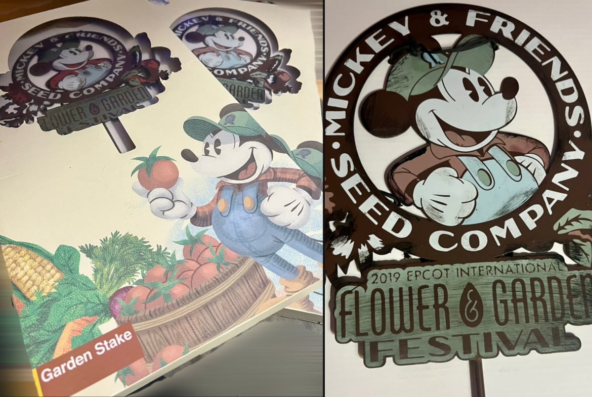 MICKEYS SEED COMPANY 2019 EPCOT INTERNATIONAL FLOWER FESTIVAL GARDEN STAKES~NEW*