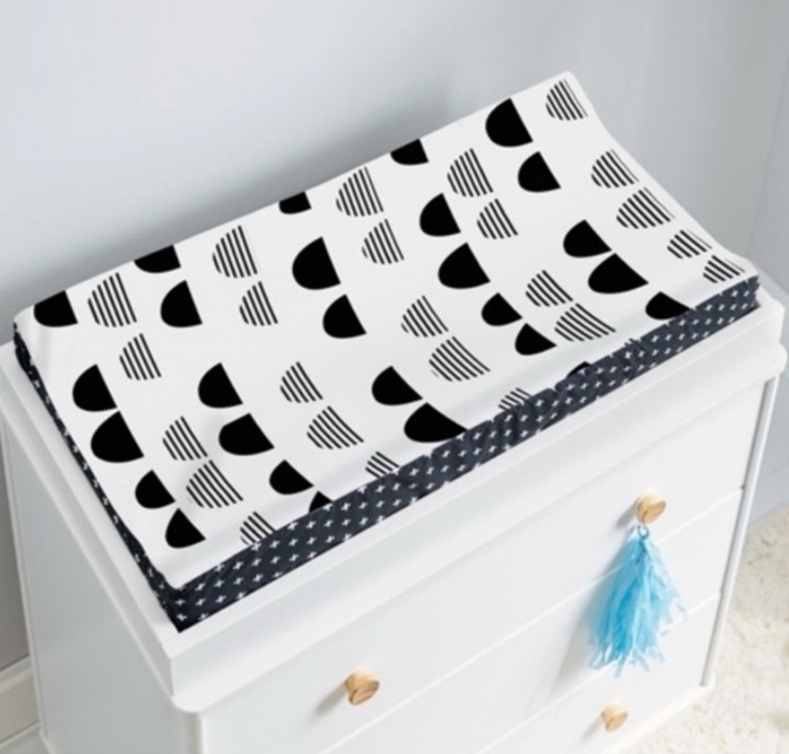 Cloud Island Black and White Changing Pad Cover