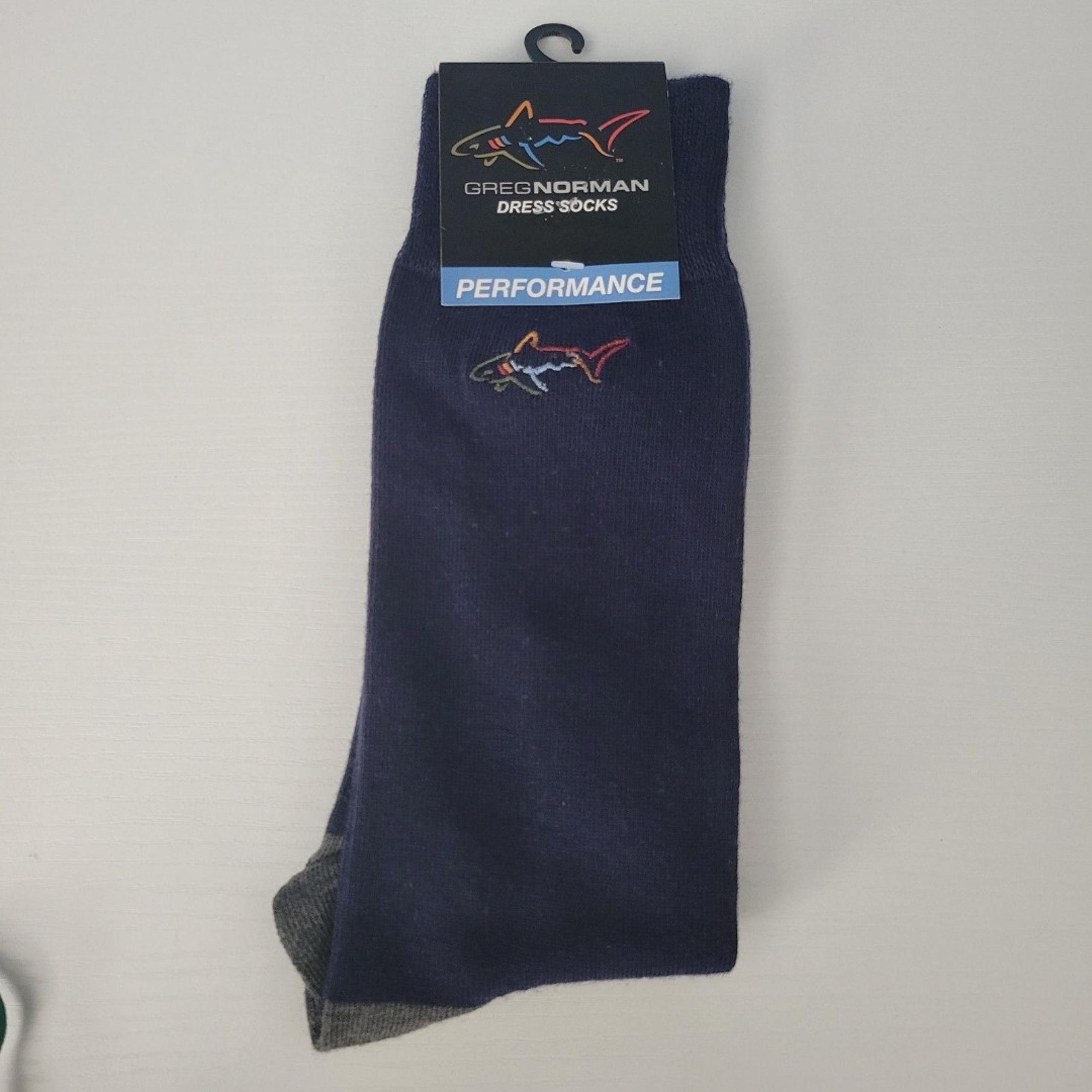 Greg Norman Performance Dress Socks Navy Grey 8-12
