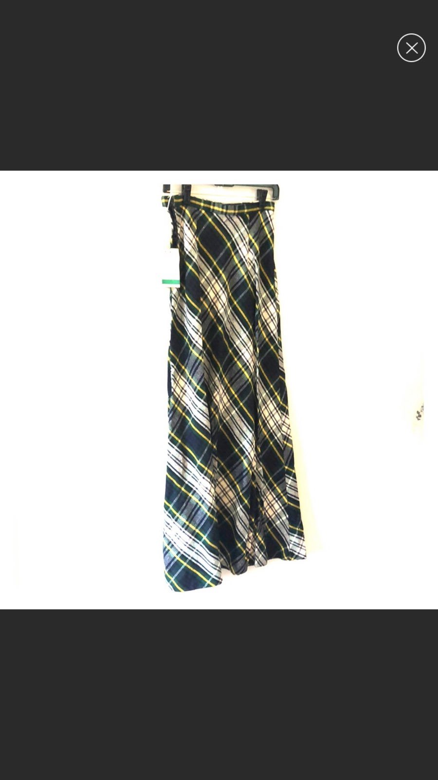NWT Vintage Plaid Maxi Skirt