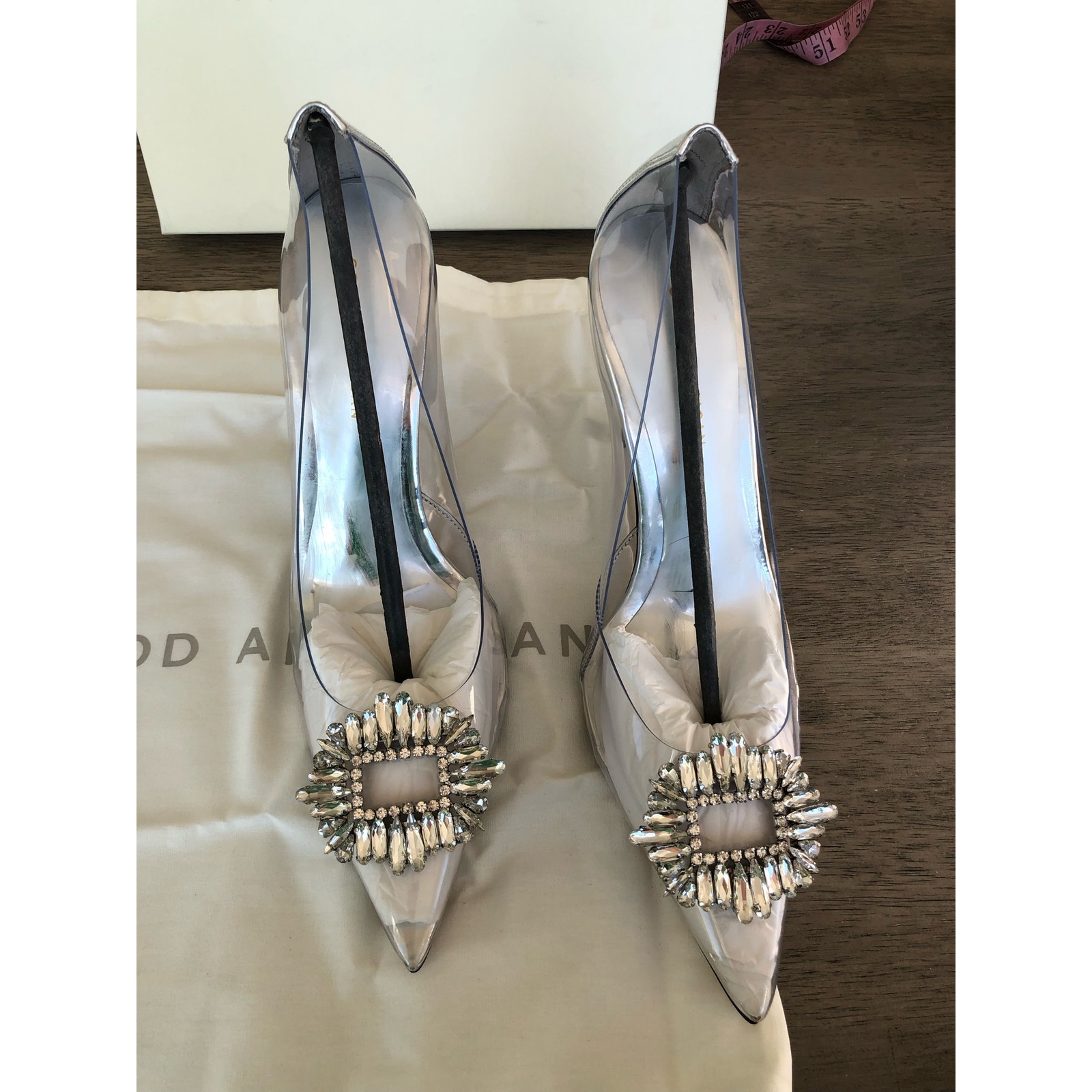 Good American Cinder-F**king-Rella Pump in Glass - 11.5