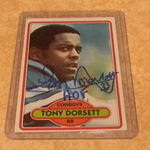 Tony Dorsett 1980 Topps Auto Signed Cowboys