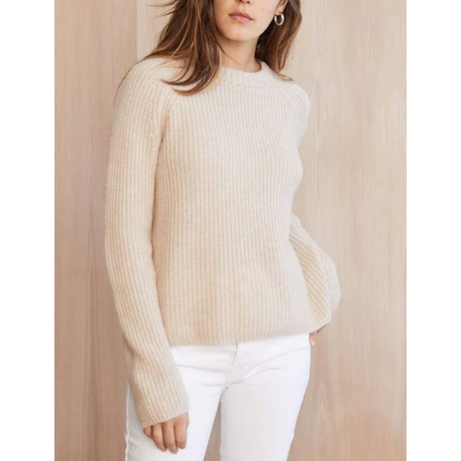 JENNI KAYNE Cashmere Fisherman Sweater Oatmeal Size 3X Plus Size NWT