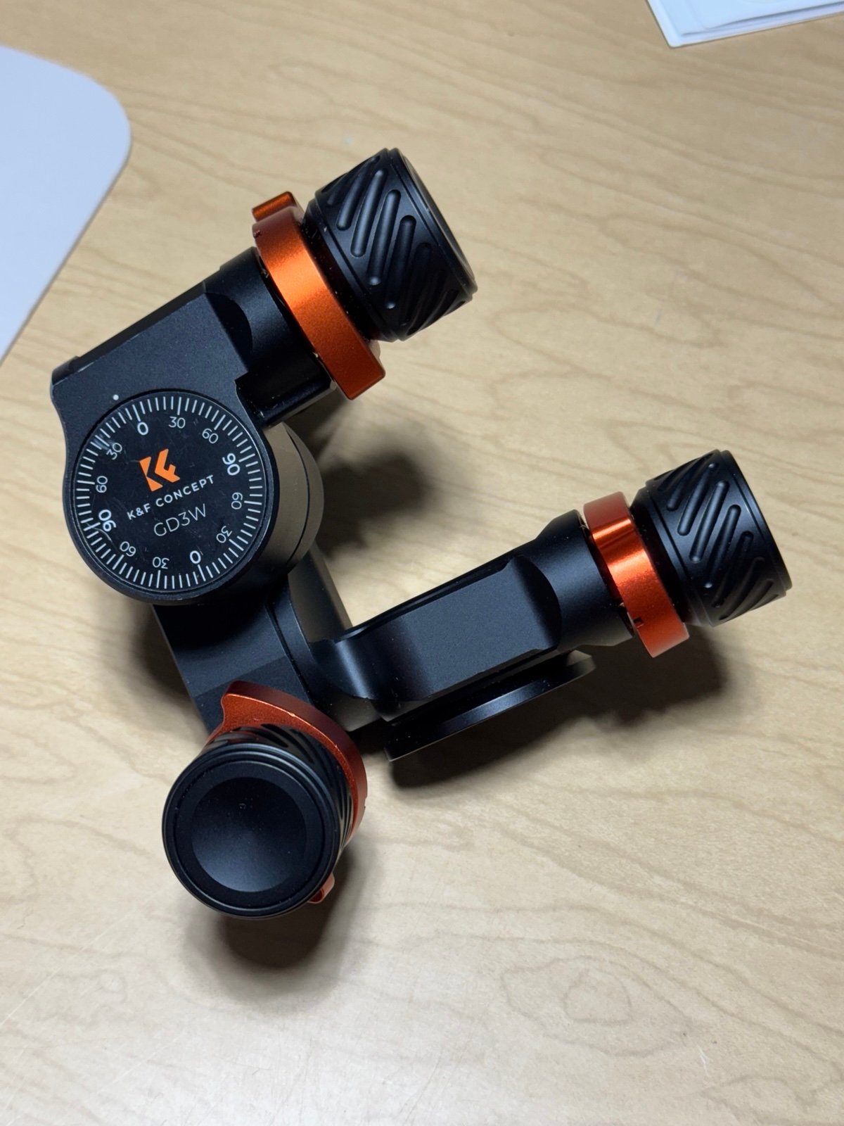 K&F Concept 3-Way Geared Tripod Head, Millimeter Micro-Adjustment,