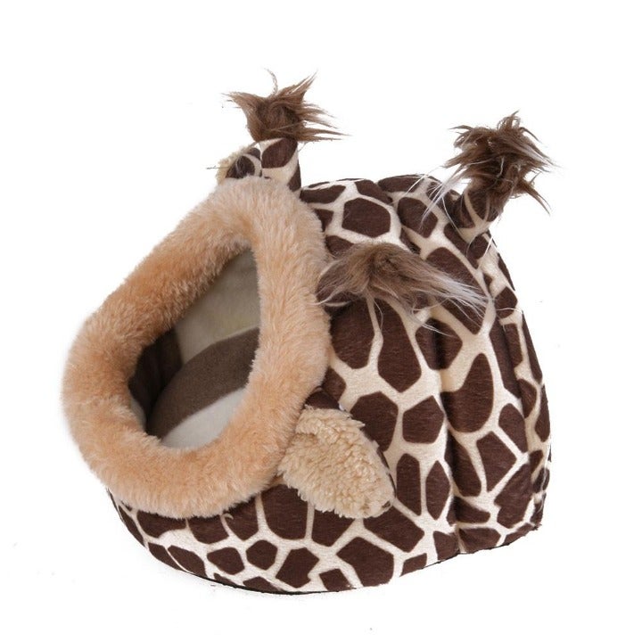 Giraffe Life Cozy Plush Bed with Cushion for Guinea Pigs and small animals