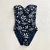 Bleu Rod Beattie NWT Blue White Tropical Floral Sweetheart One Piece Swim Suit 6