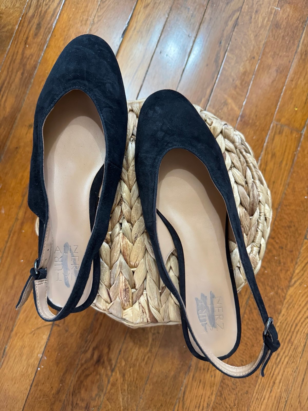 Naturalizer black suede slingback
