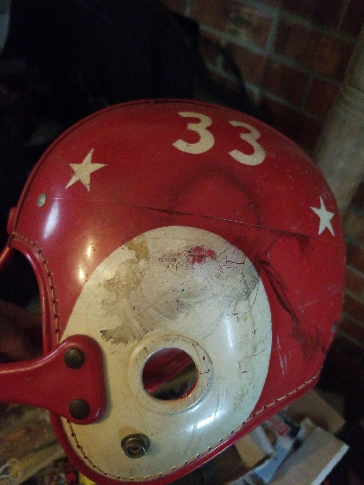 Old suspension football helmet