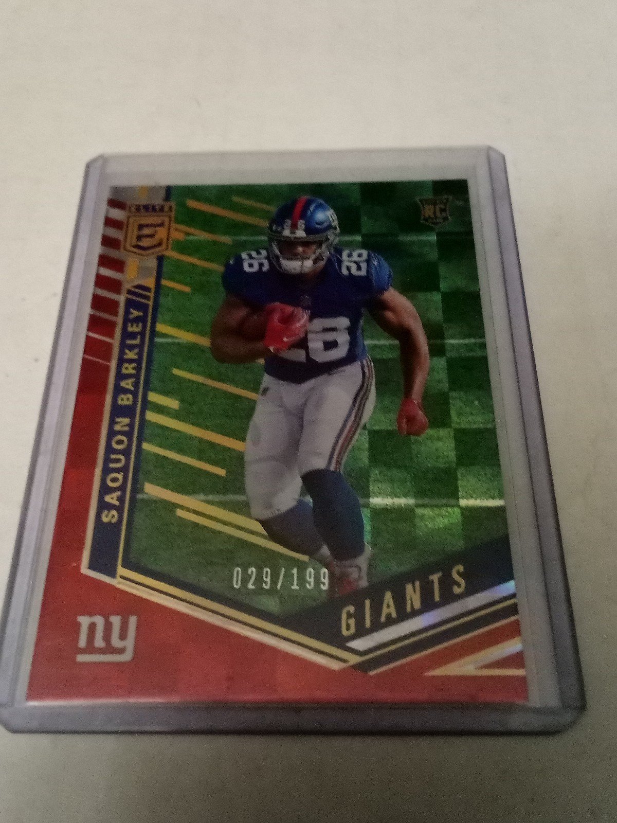 Saquon Barkley 2018 Elite Red Holo Rookie Card #156 Mint Serial #'d 29/199 Rare